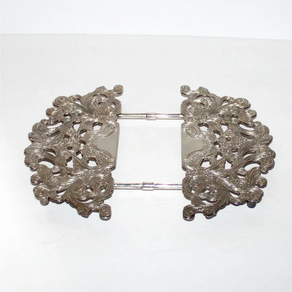 Vintage Royal Limited Silver Plated Footed Expandable Trivet 8-11